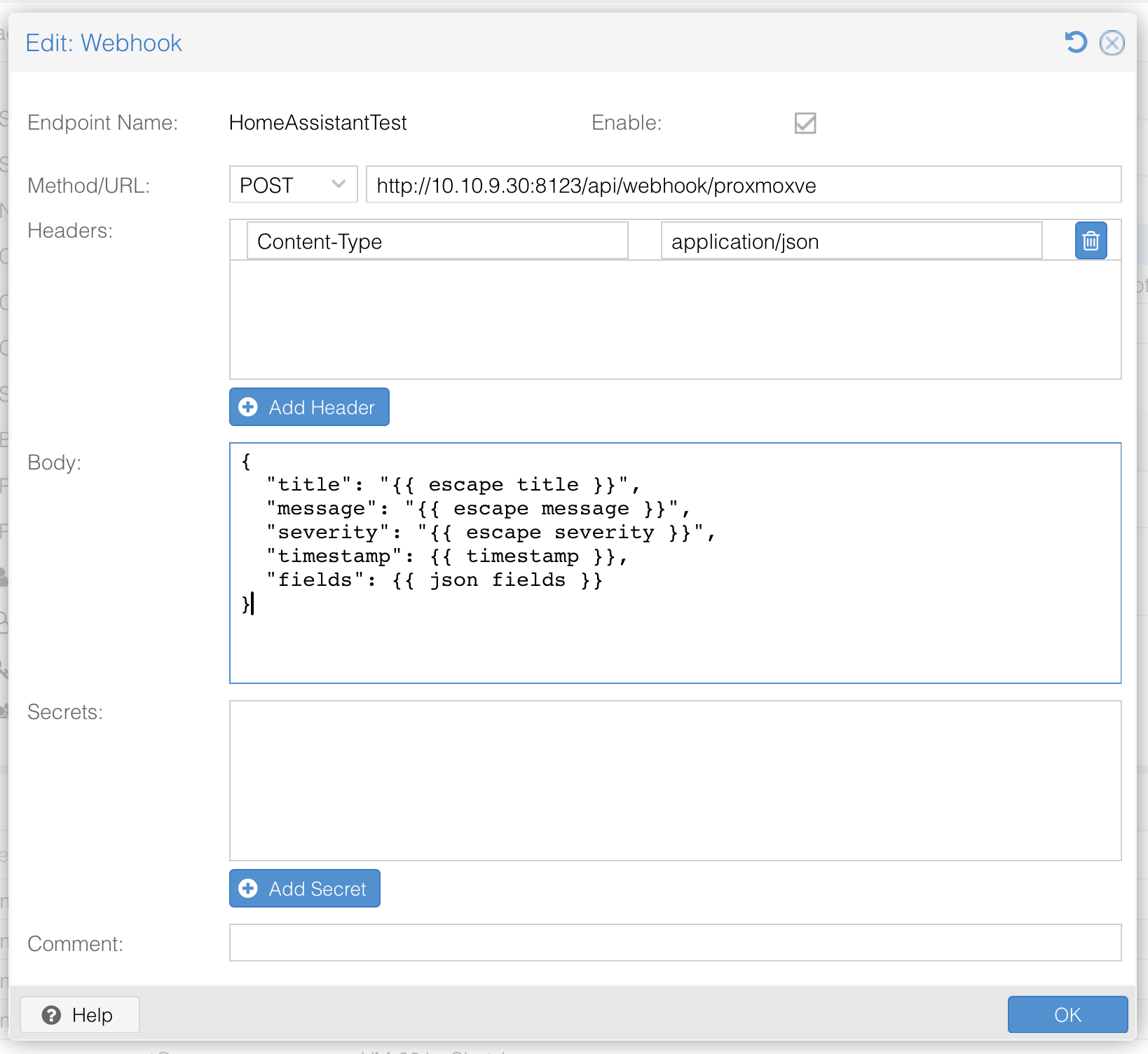 Proxmox Webhook