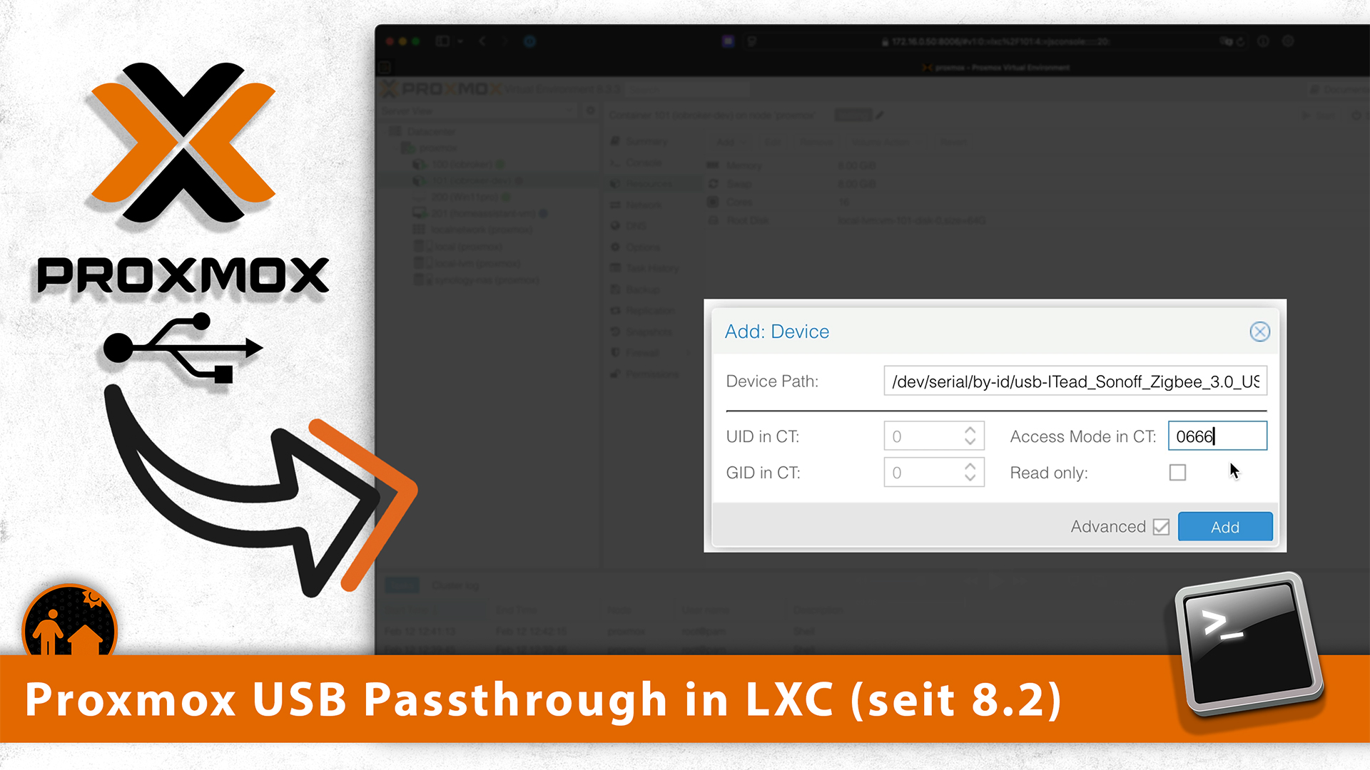 Proxmox - USB-Geräte in LXC-Container (ohne udev Rules)