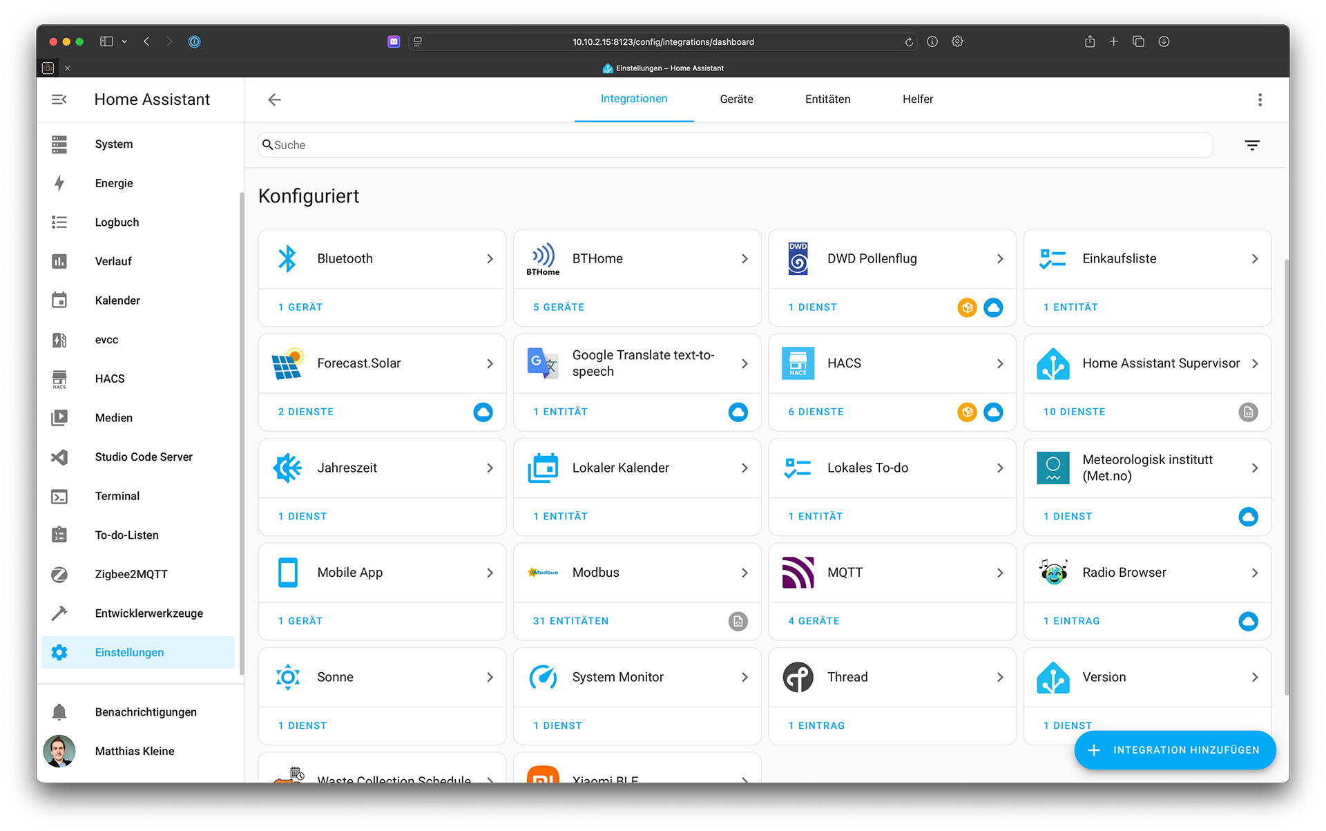Home-Assistant Integrationen